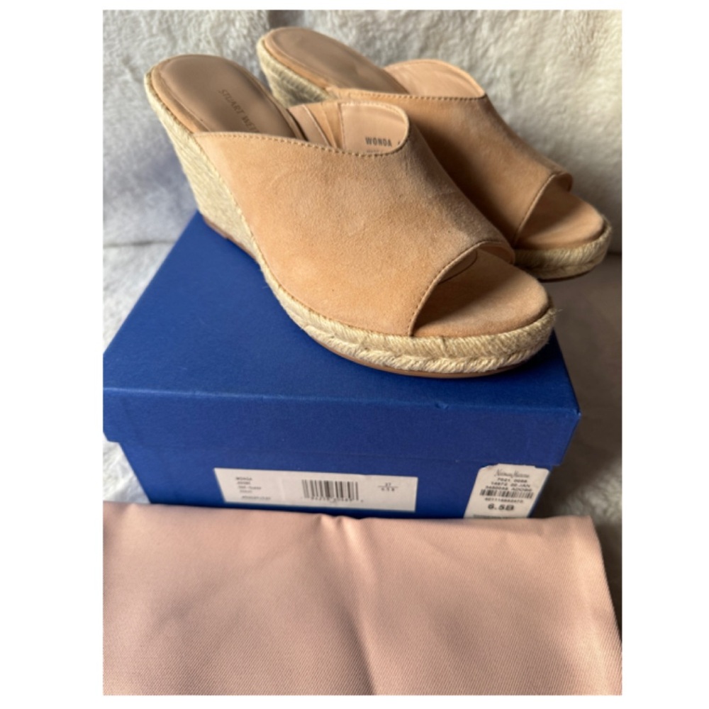 STUART WEITZMAN WONDA ESPADRILLE WEDGE SANDAL SIZE 6 1/2 NWT - Picture 7 of 16